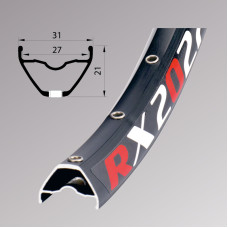 Обід Remerx ENDURO RX 2027, 29, 622x27, 32 отв, FV, пістонований, чорний анод., E-Bike, безкам.