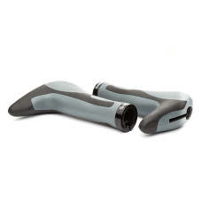 Гріпси ONRIDE HornGrip50, ергономічні з ріжками, два замки, 140 мм, чорний/сірий