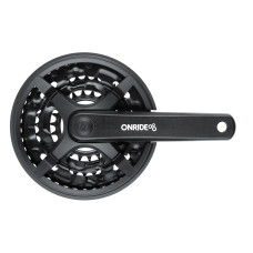 Комплект шатунів ONRIDE Trio 830P, під квадрат, 170 мм, 42-32-22Т, на 6/7/8 шв., чорний