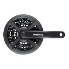 Комплект шатунів ONRIDE Trio 810P, під квадрат, 170 мм, 42-32-22Т, на 6/7/8 шв., чорний