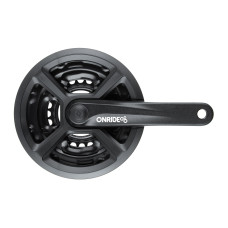 Комплект шатунів ONRIDE Trio 820P, під квадрат, 170 мм, 42-34-24Т, на 6/7/8 шв., чорний