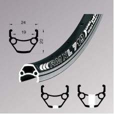 Обід Remerx DRAGON LINE RX 719, 26'', 559x19, 36 отв., AV, чорний анодований, V-Br, CNC