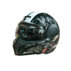 Мотошолом модуляр Beon B-707 81 MATT BLACK/GREY/WHITE (матовий чорний/сірий/білий), розмір L