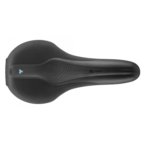 Сідло Selle Royal SCIENTIA M1 Moderate, 3D skingel, оббивка Black gummy/Black mokka, 289х141мм, 425г, рейли сталь + Curva suspension, unisex, чорне