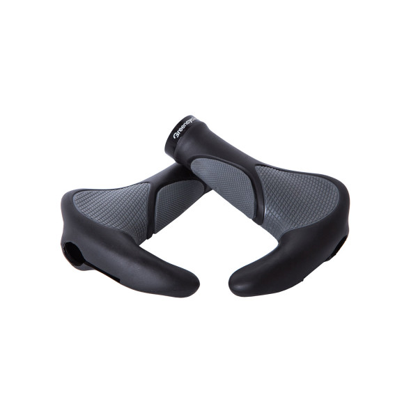 Гріпси Green Cycle GGR-512 140mm ергономічні, з одним замком і ріжками чорний / сірий