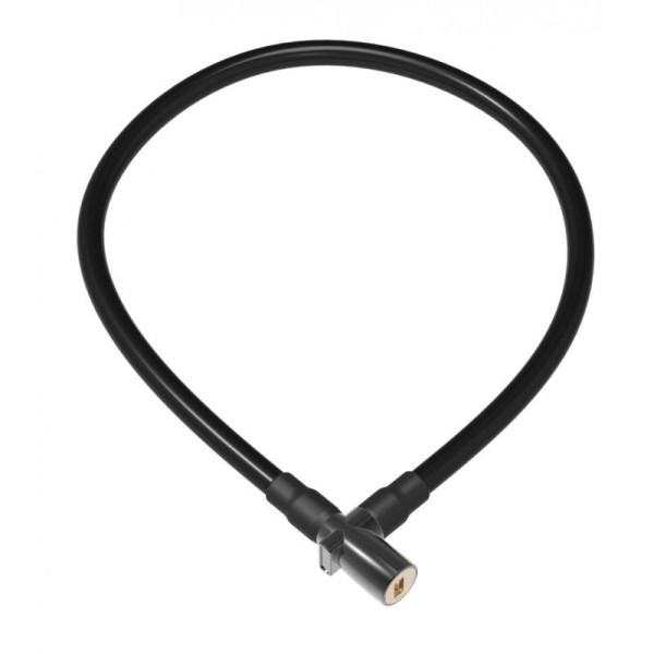 Замок OnGuard Lightweight Key Coil Cable Lock. Сталевий трос 120см х 8мм, з вініловим покриттям + 2 ключа, чорний