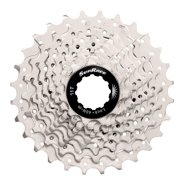Касета 10-k 11-28T SUN RACE RS1 сталевий павук, Metallic Silver