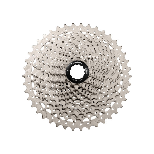 Касета 11-k 11-42T SUN RACE MS7 MTB сталевий павук, Metallic Silver