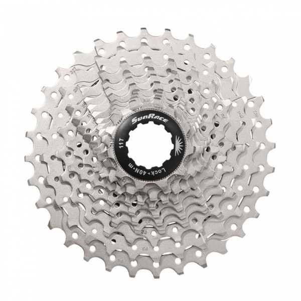 Касета 11-k 11-28T SUN RACE RS3 сталевий павук, Metallic Silver