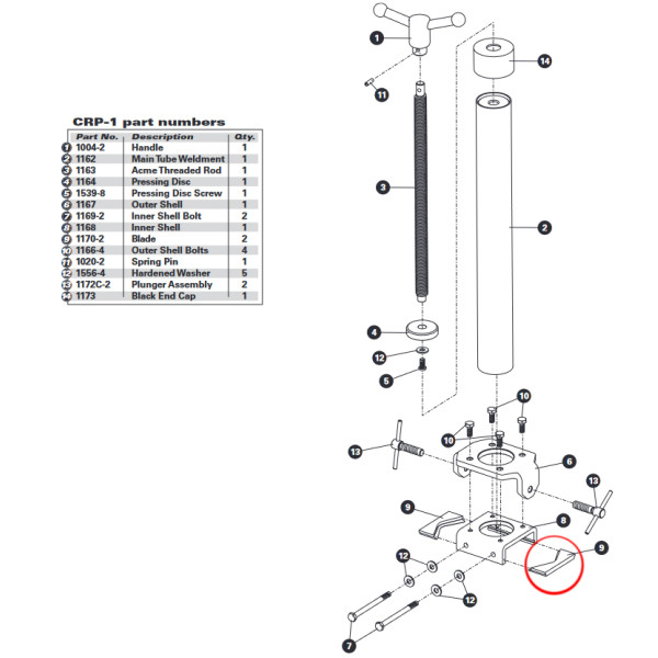 Ремкомплект Park Tool 1170-2 сменное лезвие  для CRP-1