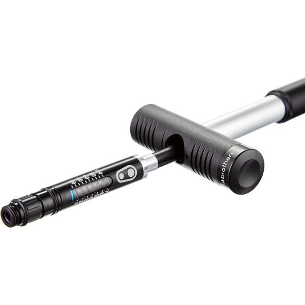 Мінінасос Crankbrothers KLIC HP GAUGE, алюмінієвий, з манометром, presta/schrader, 120psi / 8.3 bar, чорний