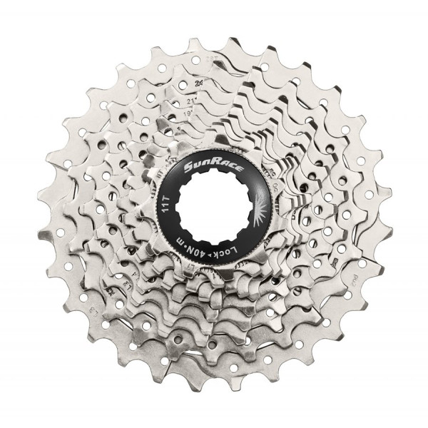 Касета 10-k 11-28T SUN RACE RS алюмінієвий павук, Metallic Silver