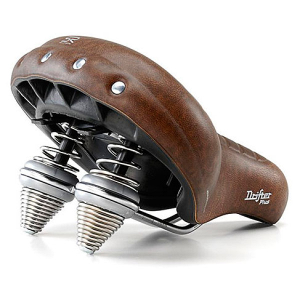 Сідло Selle Royal Premium DRIFTER PLUS, Royalgel, оббивка Kennenback, 270х245мм, 1260г, хромовані рейли і пружини, unisex, коричневе