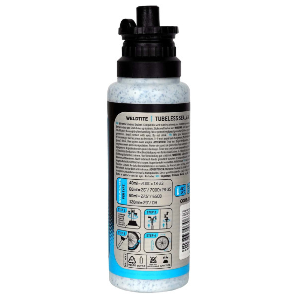 Герметик Weldtite 03093 Tubeless Sealant with Rubber Shred, для безкамерних шин, латексний, 1л