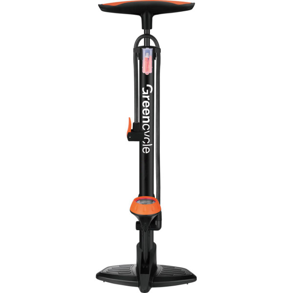 Підлоговий насос Green Cycle GPF-010 сталевий корпус, з манометром, Presta+Schrader, 160 psi