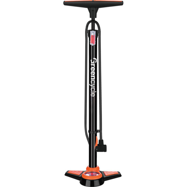 Підлоговий насос Green Cycle GPF-005 сталевий корпус, з манометром, Presta+Schrader, 160 psi