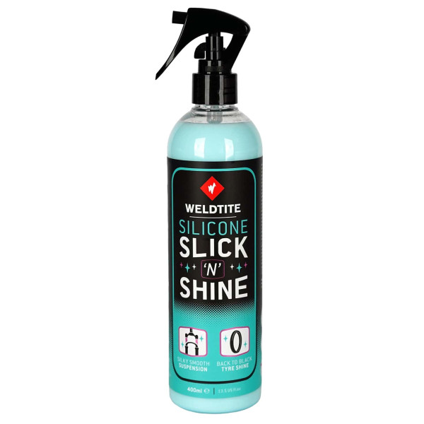 Силіконовий захист і блиск Weldtite 03042 Silicone Slick 'N' Shine для ніг вилок та покришок, спрей, 400мл