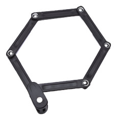 Замок Green Cycle GLK-596 складаний із сталевих пластин, розмір 850ммх57мм, кріплення в комплекті, чорний