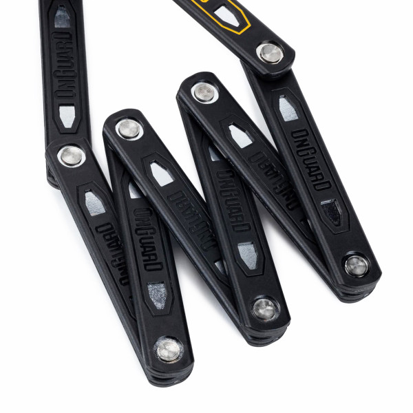Замок складаний Onguard K9 Heavy Duty, 112см, прогумований короб-тримач на раму, 4 ключа + 1 з підсвічуванням