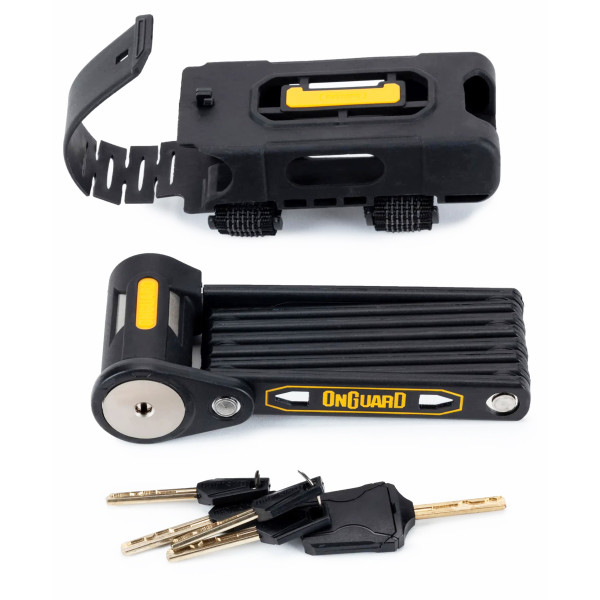Замок складаний Onguard K9 Heavy Duty, 112см, прогумований короб-тримач на раму, 4 ключа + 1 з підсвічуванням