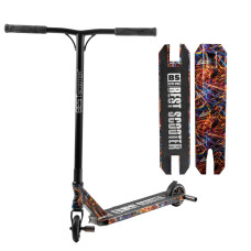 Самокат трюковий Best Scooter «ABSTRACTION» BS-77350 різнокольоровий, HIC-система, пеги, AL диск та дека, колеса PU Ø110mm, ширина керма - 60 см