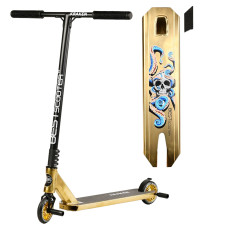 Самокат трюковий Best Scooter «KRAKEN» KR-93091 золотий, HIC-система, пеги, AL диск та дека, колеса PU Ø110mm, ширина керма - 58 см