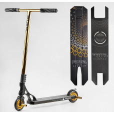 Самокат трюковий Best Scooter «PORTAL» PL-91977 золотий, HIC-система, пеги, AL диск та дека, колеса PU Ø120mm, ширина керма - 58 см