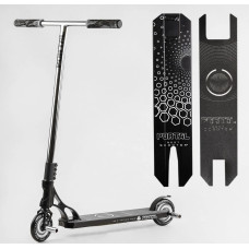 Самокат трюковий Best Scooter «PORTAL» PL-81855 чорно-срібний, HIC-система, пеги, AL диск та дека, колеса PU Ø120mm, ширина керма - 58 см