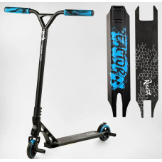 Самокат трюковий Best Scooter «REACTOR» RC-11108 чорно-блакитний, HIC-система, пеги, AL диск та дека, колеса PU Ø110mm, ширина керма - 55 см