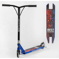 Самокат трюковий Best Scooter «ROBOT-1» 50352 синьо-червоний, HIC-система, пеги, AL диск та дека, колеса PU Ø110mm, ширина керма - 52 см, висота - 83 см