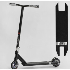 Самокат трюковий Best Scooter «HOP» N-16180 чорний, HIC-система, пеги, AL диск та дека, колеса PU Ø120mm, ширина керма - 58 см