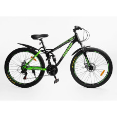 Велосипед 26 ST Corso «REND» RD-11320 сталь 15", (к-т SHIMANO) чорно-салатовий
