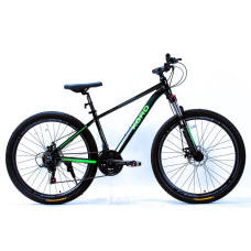 Велосипед 27.5 AL Corso «KORD» KD-27510 алюміній 15,5", (к-т SHIMANO) чорно-зелений