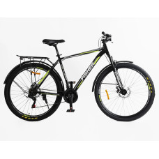 Велосипед 29 ST Corso «FISHER» FS-70190 сталь 21", (к-т SHIMANO) чорно-сіро-жовтий