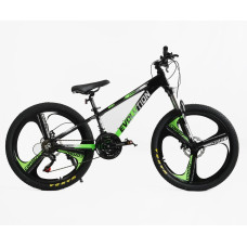 Велосипед 24 AL Corso «EVOLUTION» EV-24203 алюміній 11", (к-т SHIMANO) чорно-салатовий