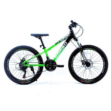Велосипед 24 AL Corso «SKYLINE» SN-24474 алюміній 11", (к-т SHIMANO) чорно-салатовий
