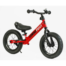 Велобіг 12 Corso надувні колеса, сталева рама «NAVI» NV-12306 червоний, підніжка, підставка для ніг, дзвіночок