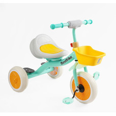 Дитячий велосипед 3-х колісний EVA (піна) Best Trike колеса 10-8, BS-49151 бірюзовий, сталева рама, УКР.ОЗВУЧУВАННЯ, світло, кошик