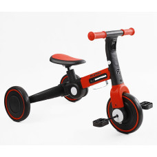 Дитячий велосипед 3-х колісний EVA (піна) Best Trike колеса 8-6, BS-45459 чорно-червоний, нейлонова рама, рама та задні колеса -складні, підсвічування, кошик