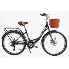 Міський велосипед 26 ST Corso «POLARIS» PS-36620 сталь 16,5", (к-т SHIMANO) фіолетовий (+к/к/б)