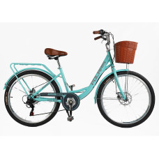 Міський велосипед 26 ST Corso «POLARIS» PS-63909 сталь 16,5", (к-т SHIMANO) блакитний (+к/к/б)