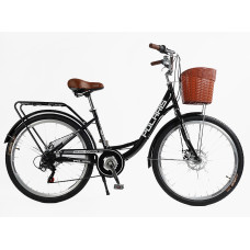 Міський велосипед 26 ST Corso «POLARIS» PS-80110 сталь 16,5", (к-т SHIMANO) чорний (+к/к/б)