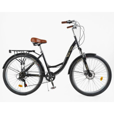 Міський велосипед 26 ST Corso «VIOLA» VL-26520 сталь 17", (к-т SHIMANO) чорний