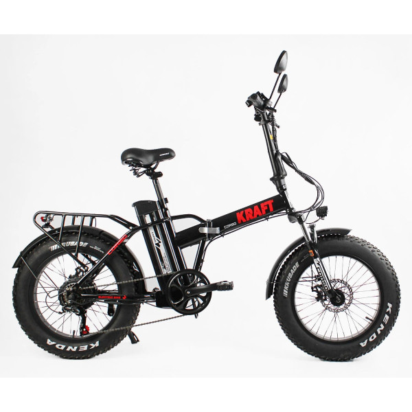 Електрофетбайк 20 ST Corso «KRAFT» KR-31007 сталь, двигун 500W, акумулятор 48V 15Ah літієвий, (к-т SHIMANO) чорно-червоний (1)