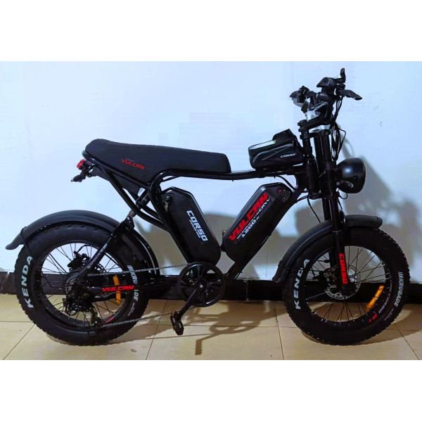Електрофетбайк 20 ST Corso «VULCAN» L-70740 сталь, двигун 1200W, акумулятор 2х48V 18Ah літієвий, (к-т SHIMANO) чорний