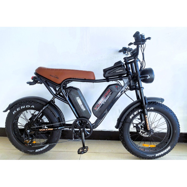 Електрофетбайк 20 ST Corso «VULCAN» L-89127 сталь, двигун 1200W, акумулятор 2х48V 18Ah літієвий, (к-т SHIMANO) чорно-коричневий
