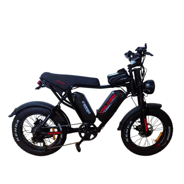 Електрофетбайк 20 ST Corso «VULCAN» L-70740-280 сталь, двигун 2х1000W, акумулятор 2х48V 18Ah літієвий, (к-т SHIMANO) чорний