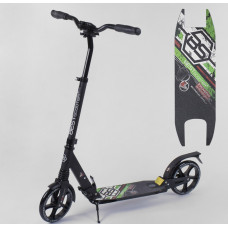 Самокат дитячий 2-х колісний, PU Best Scooter 33006 чорно-салатовий, Ø200mm, AL, 2 амортизатора