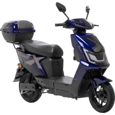 Електроскутер Corso «FLASHX» FL-174259 двигун 1200W, акумулятор 72V 23Ah графеновий, синій, колеса 10" + 1 ящик. акум