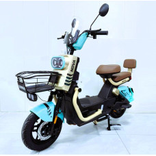 Електроскутер Corso «NOVA» N-407102, двигун 1000W, акумулятор 72V 20Ah графеновий, бежево-бірюзовий, колеса 10" + 1 ящик. акум